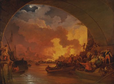 The Great Fire of London by Philippe Jacques de Loutherbourg